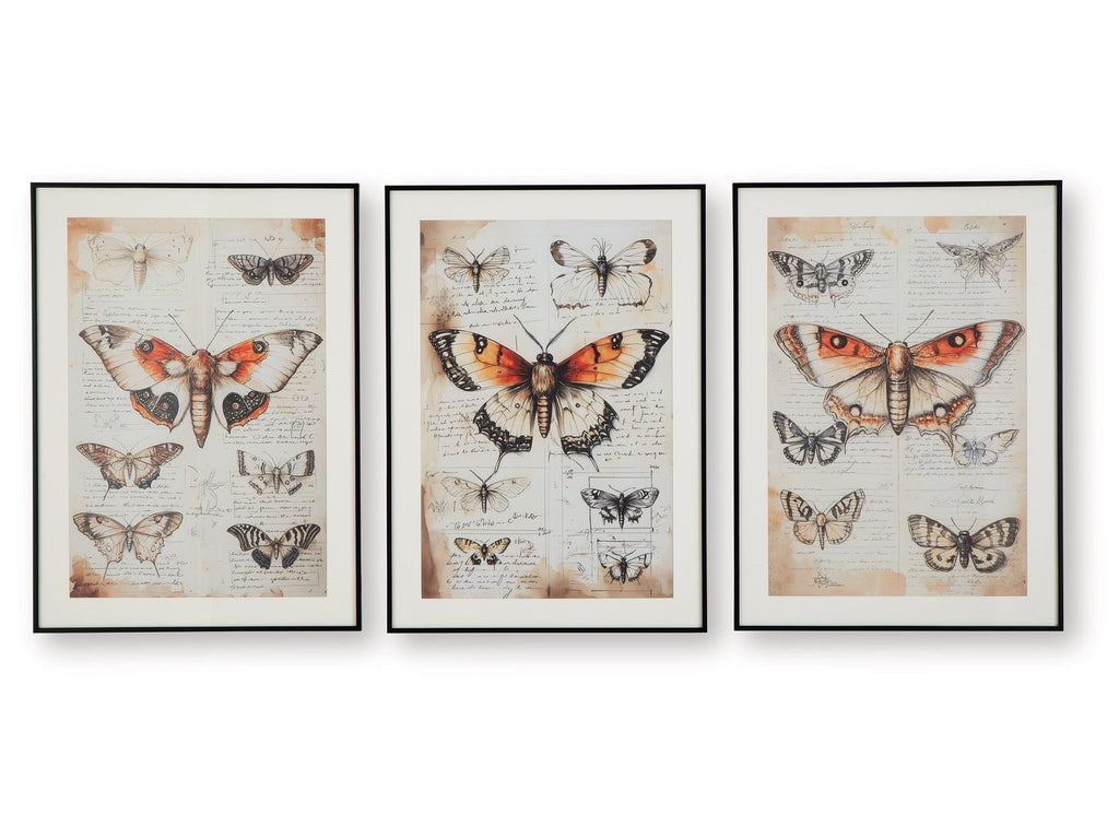 Jossletts Orange/Black/Ivory Wall Art Set (Set of 3)