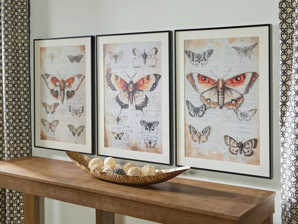 Jossletts Orange/Black/Ivory Wall Art Set (Set of 3)