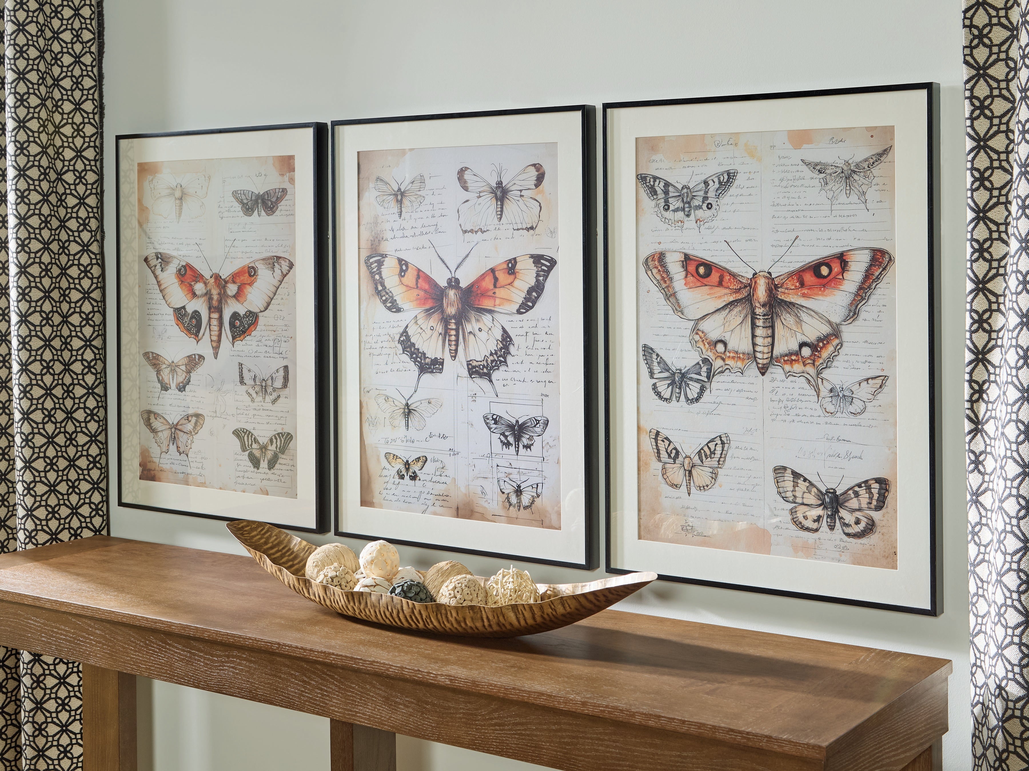 Jossletts Orange/Black/Ivory Wall Art Set (Set of 3)
