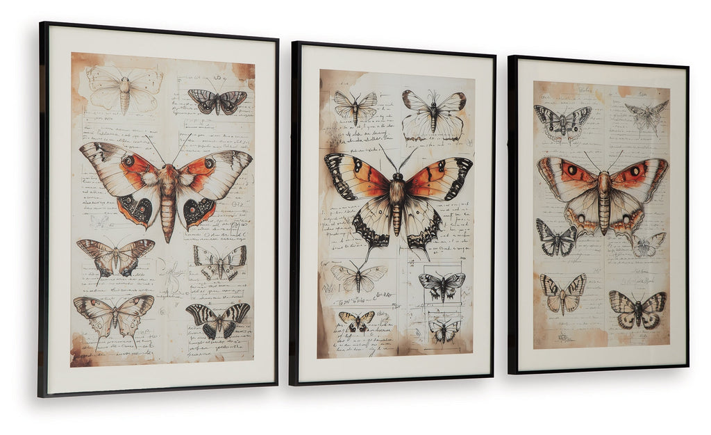 Jossletts Orange/Black/Ivory Wall Art Set (Set of 3)