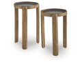 Jossor Light Brown Accent Table Set (Set of 2)