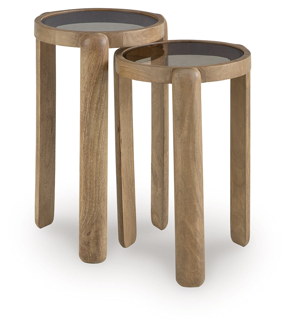 Jossor Light Brown Accent Table Set (Set of 2)