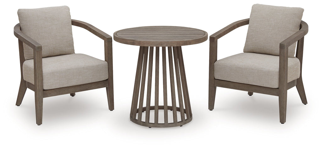 Joy Lagoon Beige Chairs w/CUSH/Table Set (Set of 3)