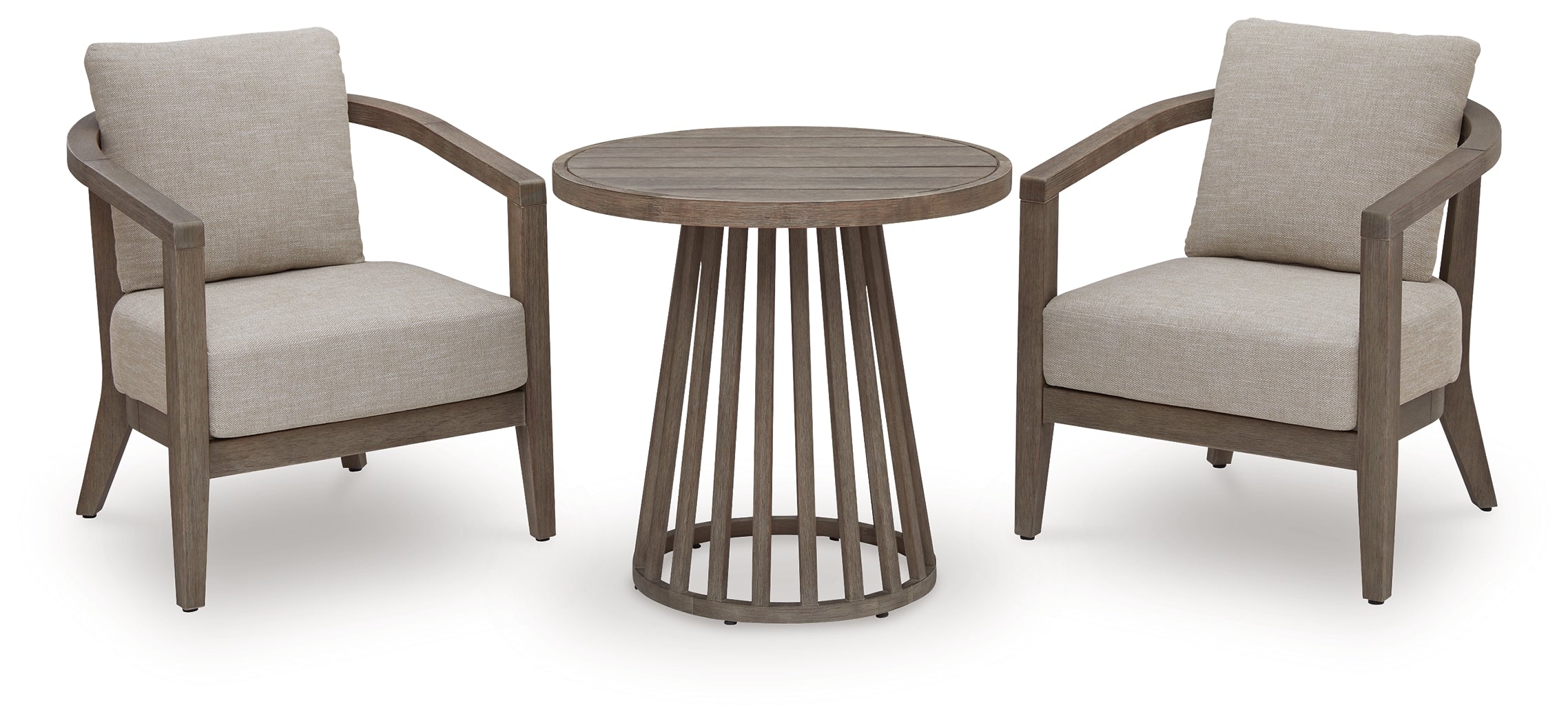 Joy Lagoon Beige Chairs w/CUSH/Table Set (Set of 3)