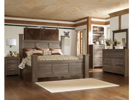 Juararo California King Poster Bedroom Set, Brown
