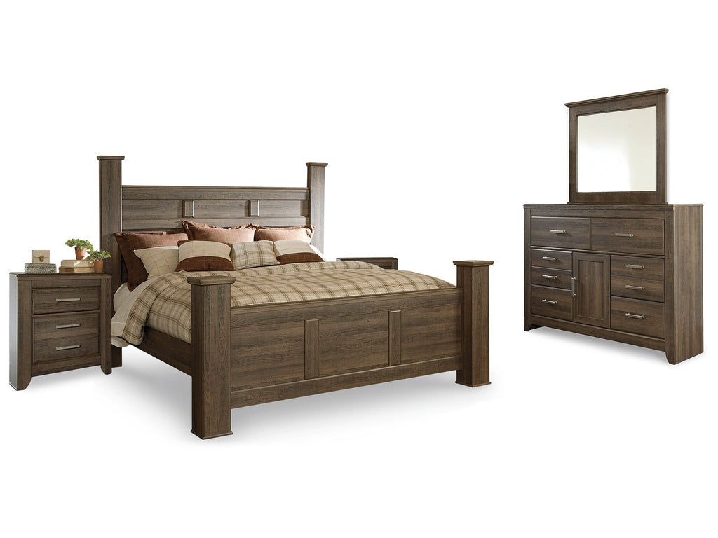 Juararo California King Poster Bedroom Set, Brown