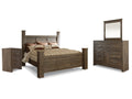 Juararo King Poster Bedroom Set, Brown