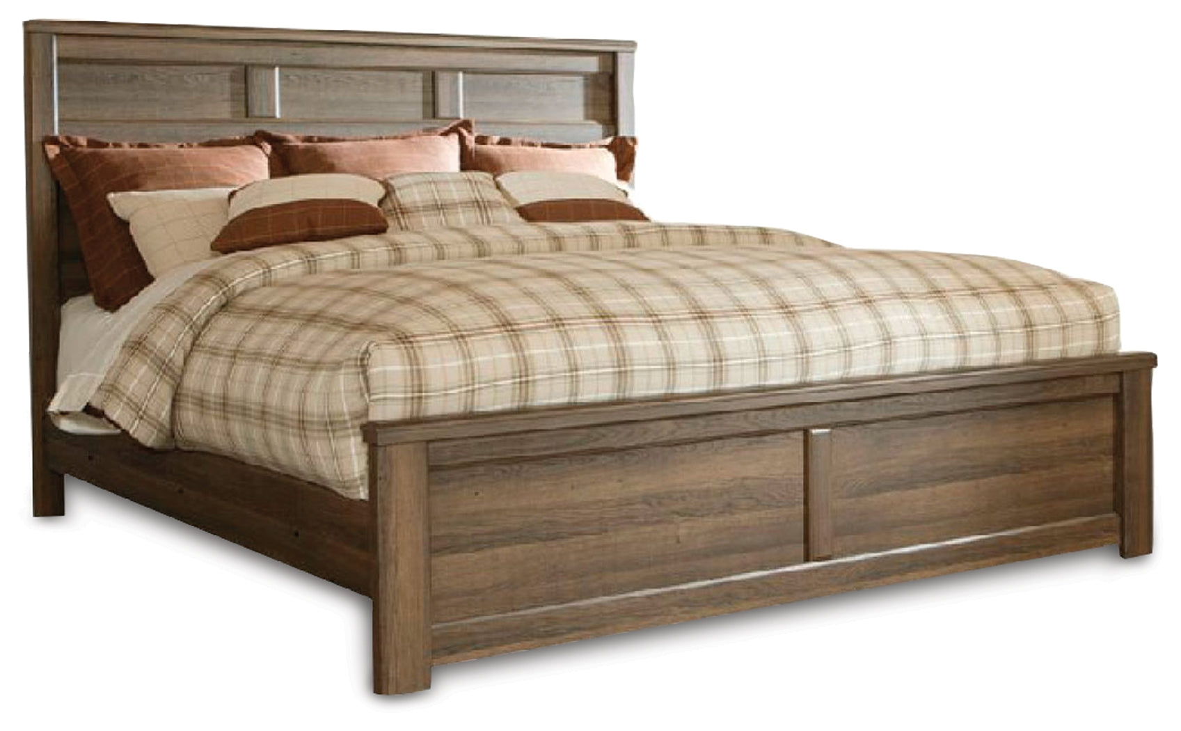 Juararo California King Panel Bedroom Set, Dark Brown