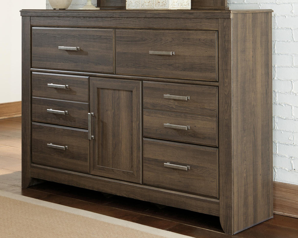 Juararo Dark Brown Dresser, Chest and Nightstand