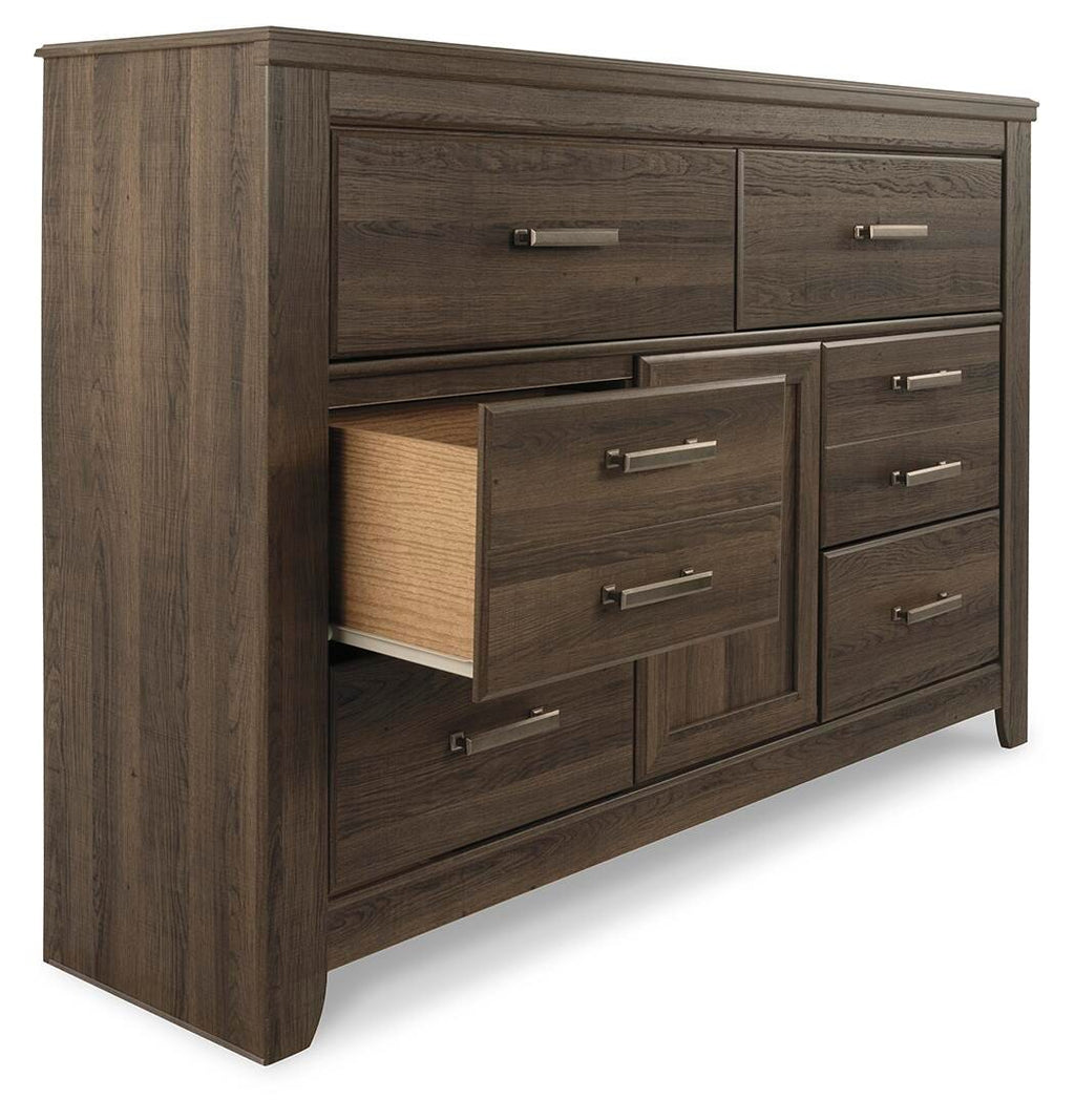 Juararo Dark Brown Dresser, Chest and Nightstand