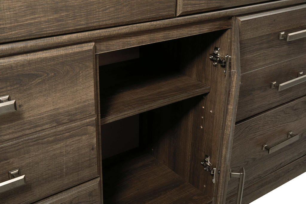 Juararo Dark Brown Dresser & Mirror