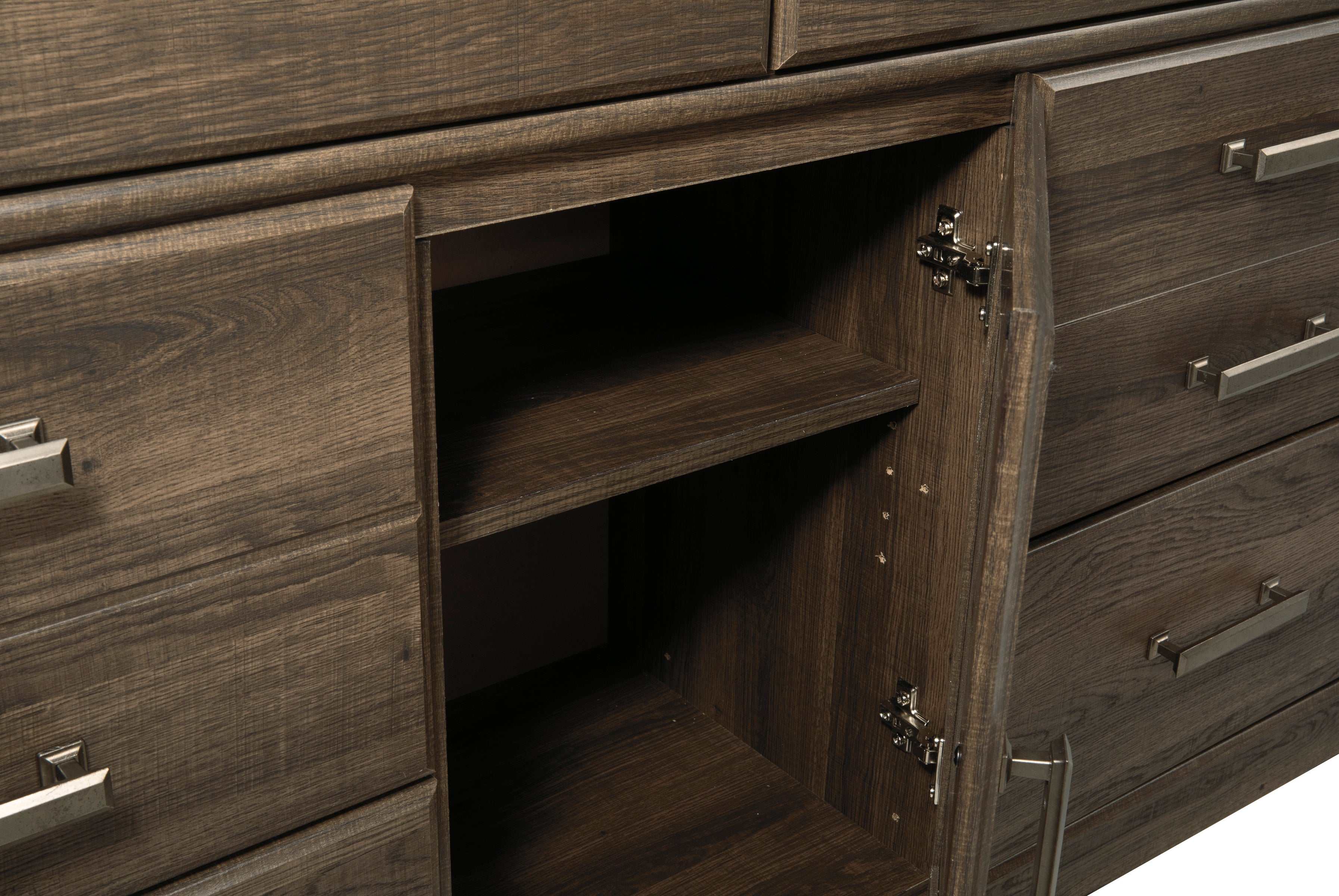 Juararo Dark Brown Dresser & Mirror
