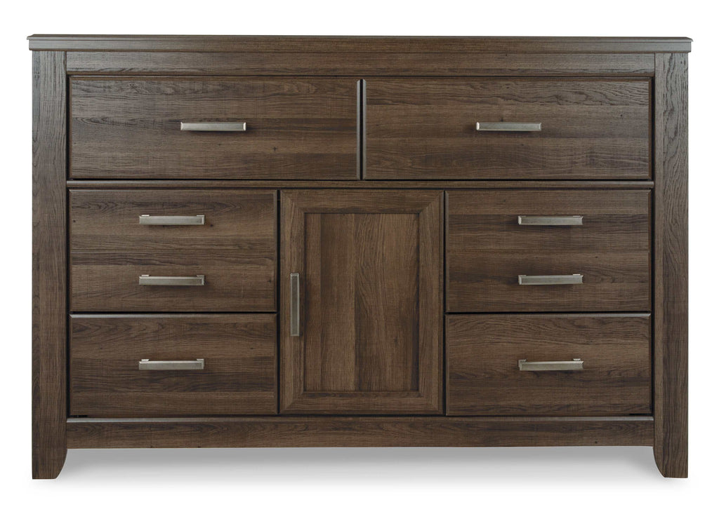 Juararo Dark Brown Dresser & Mirror