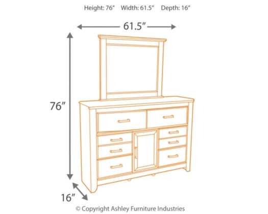 Juararo Dark Brown Dresser & Mirror