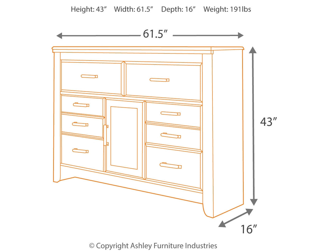 Juararo Dark Brown Queen Poster Bed and Dresser