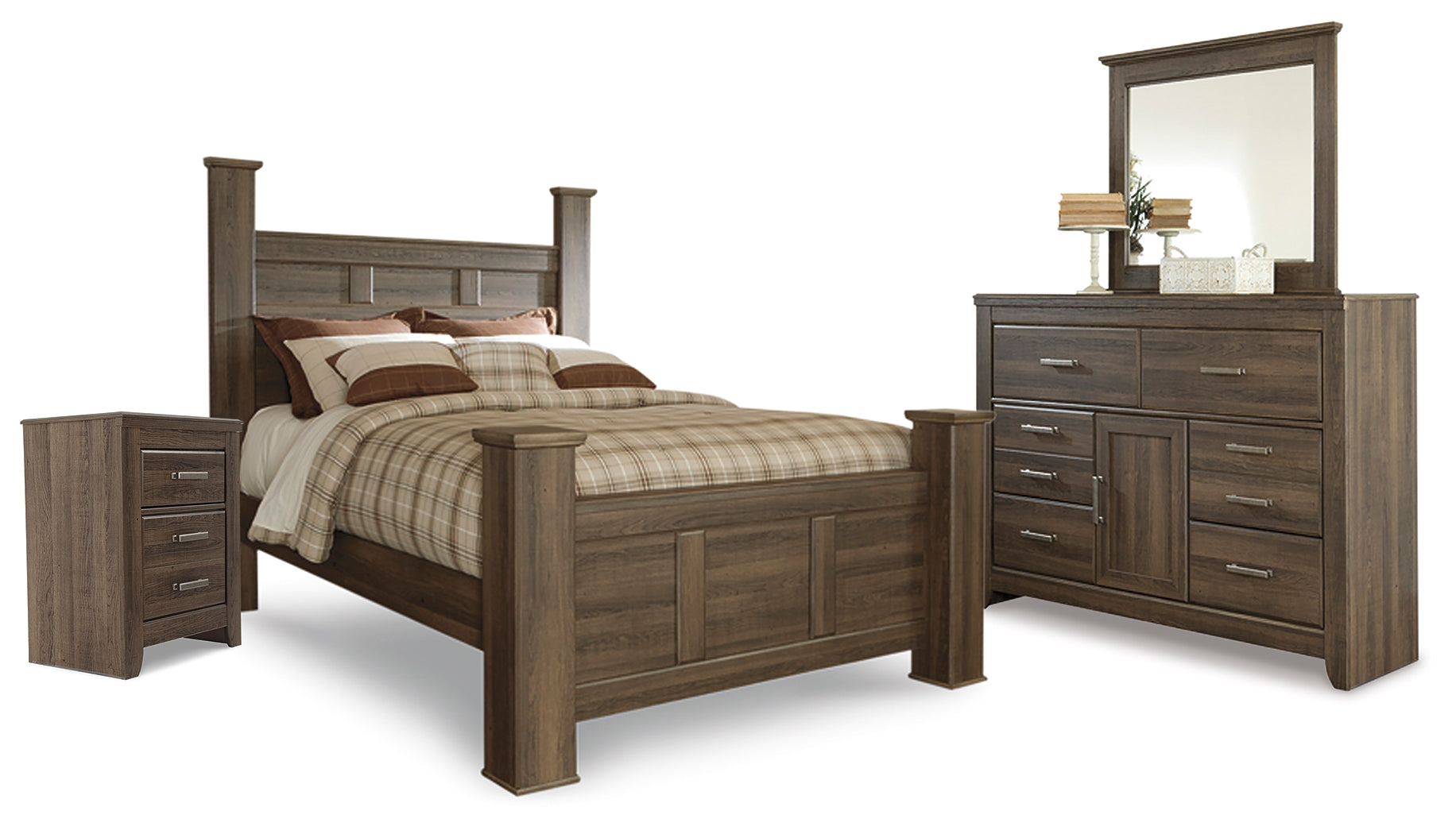Juararo Queen Poster Bed, Dark Brown