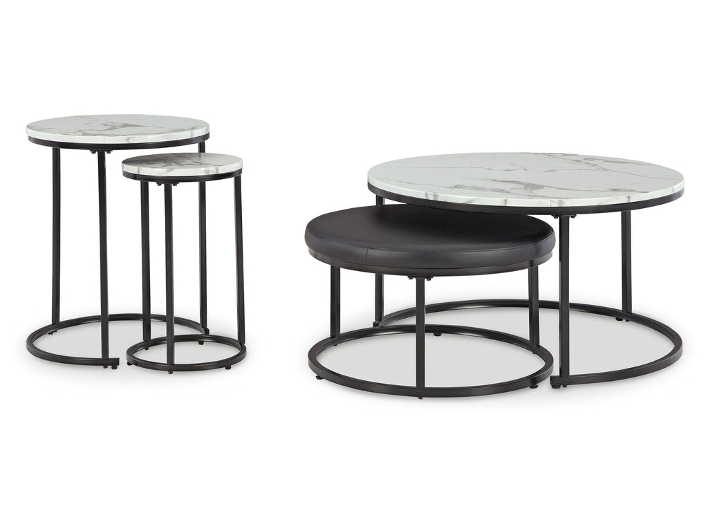 Jusmour Black/White Occasional Table Set (Set of 4)