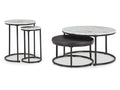 Jusmour Black/White Occasional Table Set (Set of 4)
