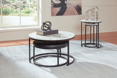 Jusmour Black/White Occasional Table Set (Set of 4)