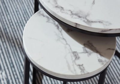 Jusmour Black/White Occasional Table Set (Set of 4)
