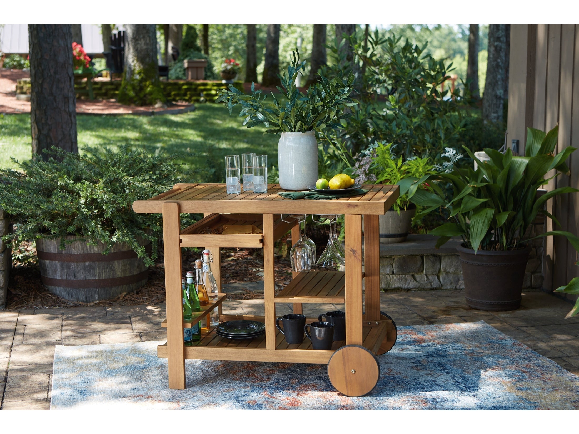 Kailani Light Brown Serving Cart