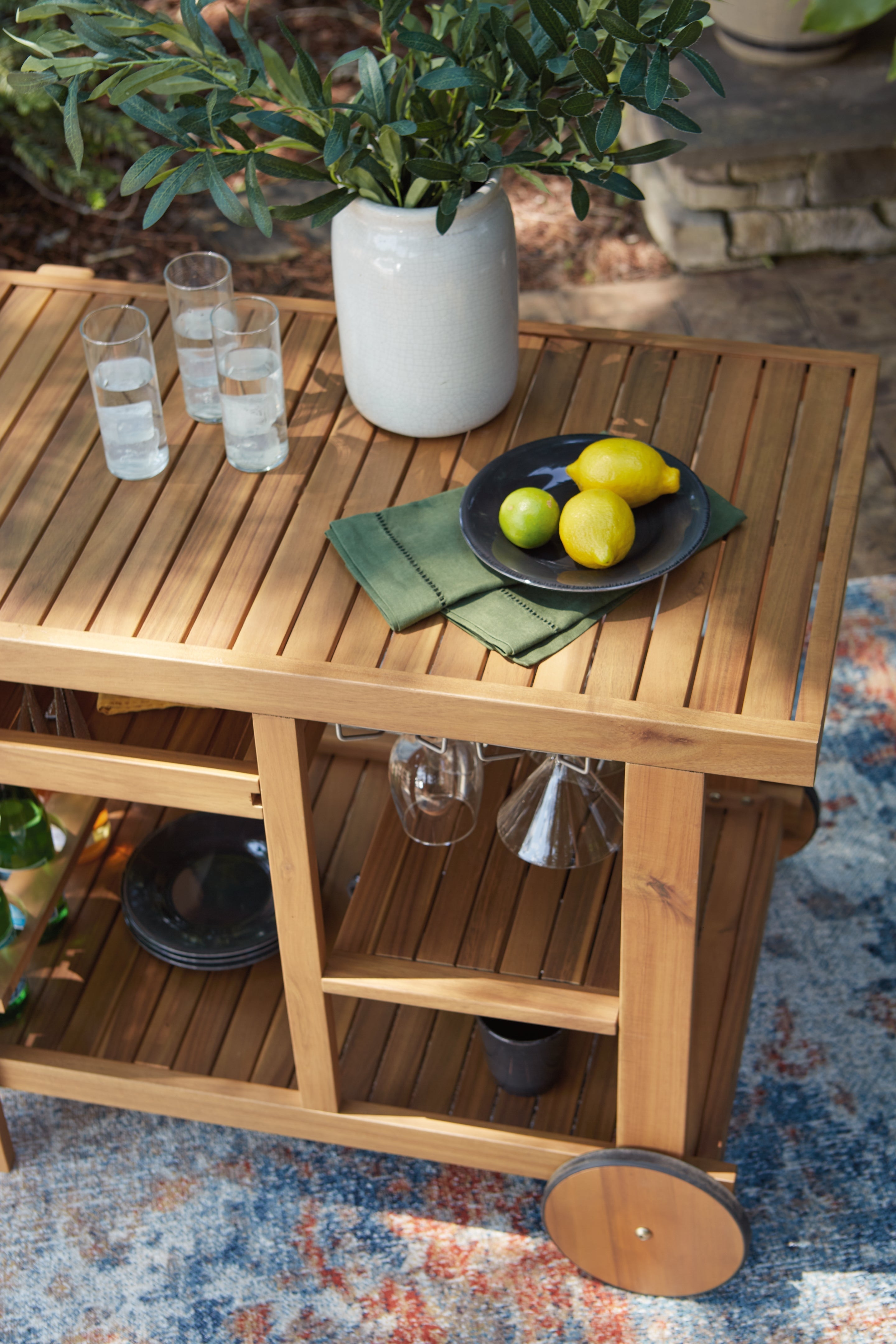 Kailani Light Brown Serving Cart