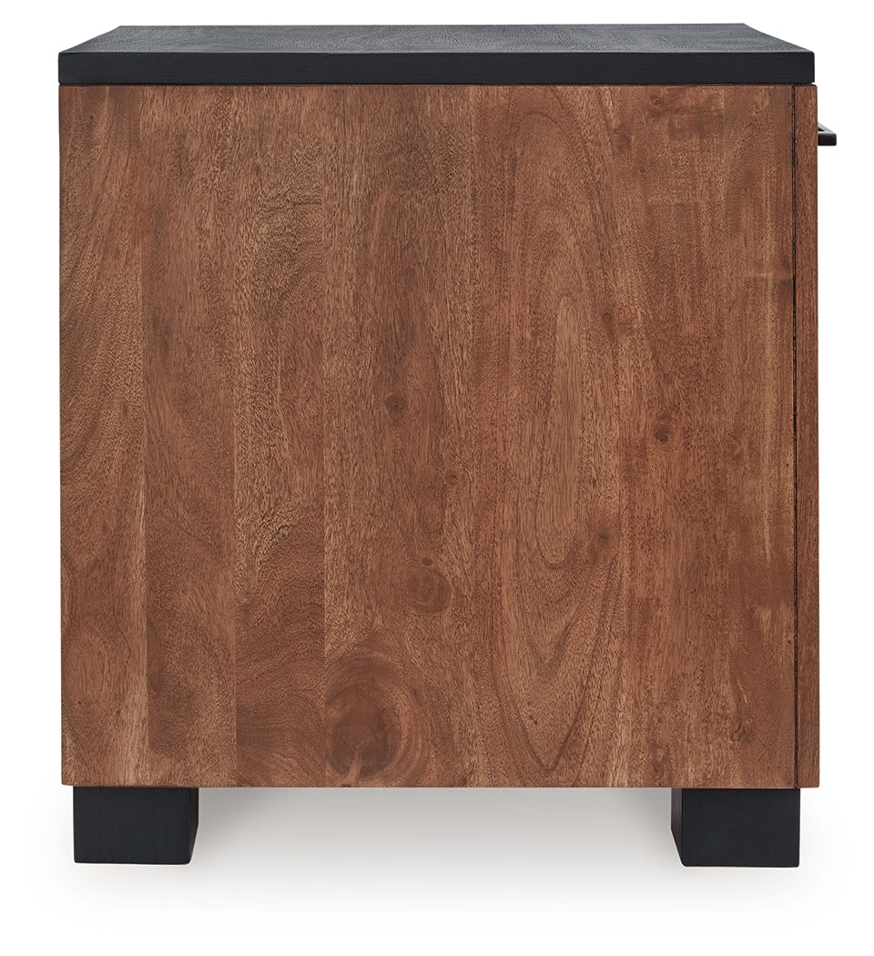 Kallari Warm Brown/Black Chair Side End Table