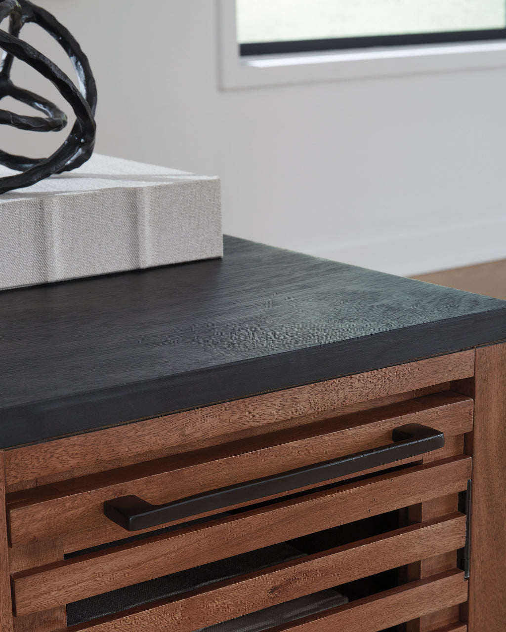Kallari Warm Brown/Black Chair Side End Table