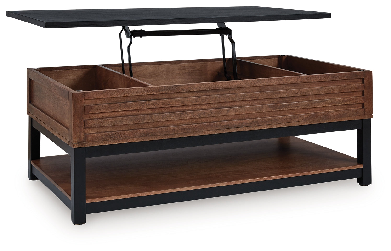 Kallari Warm Brown/Black Lift Top Cocktail Table