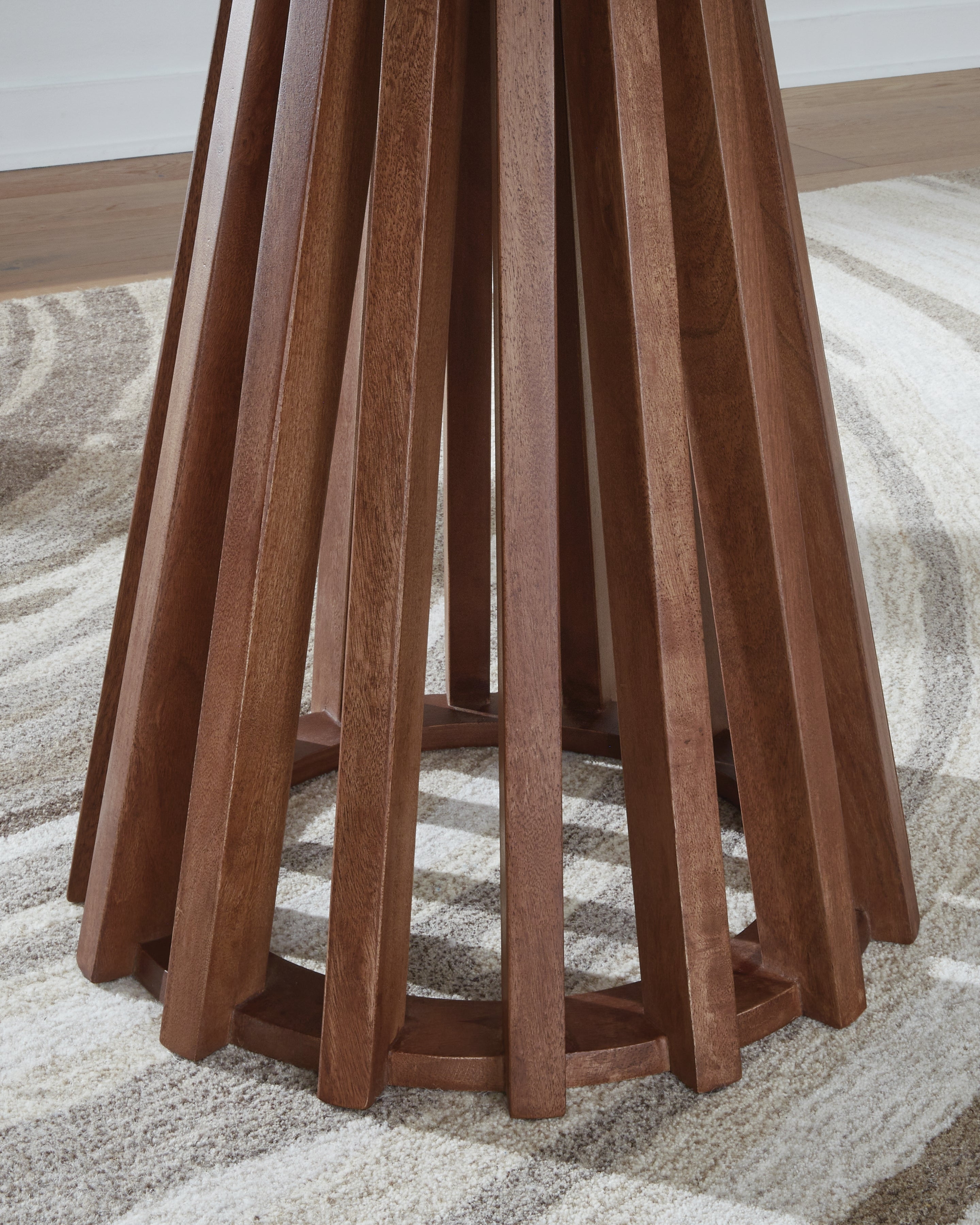 Kallari Warm Brown/Black Round End Table