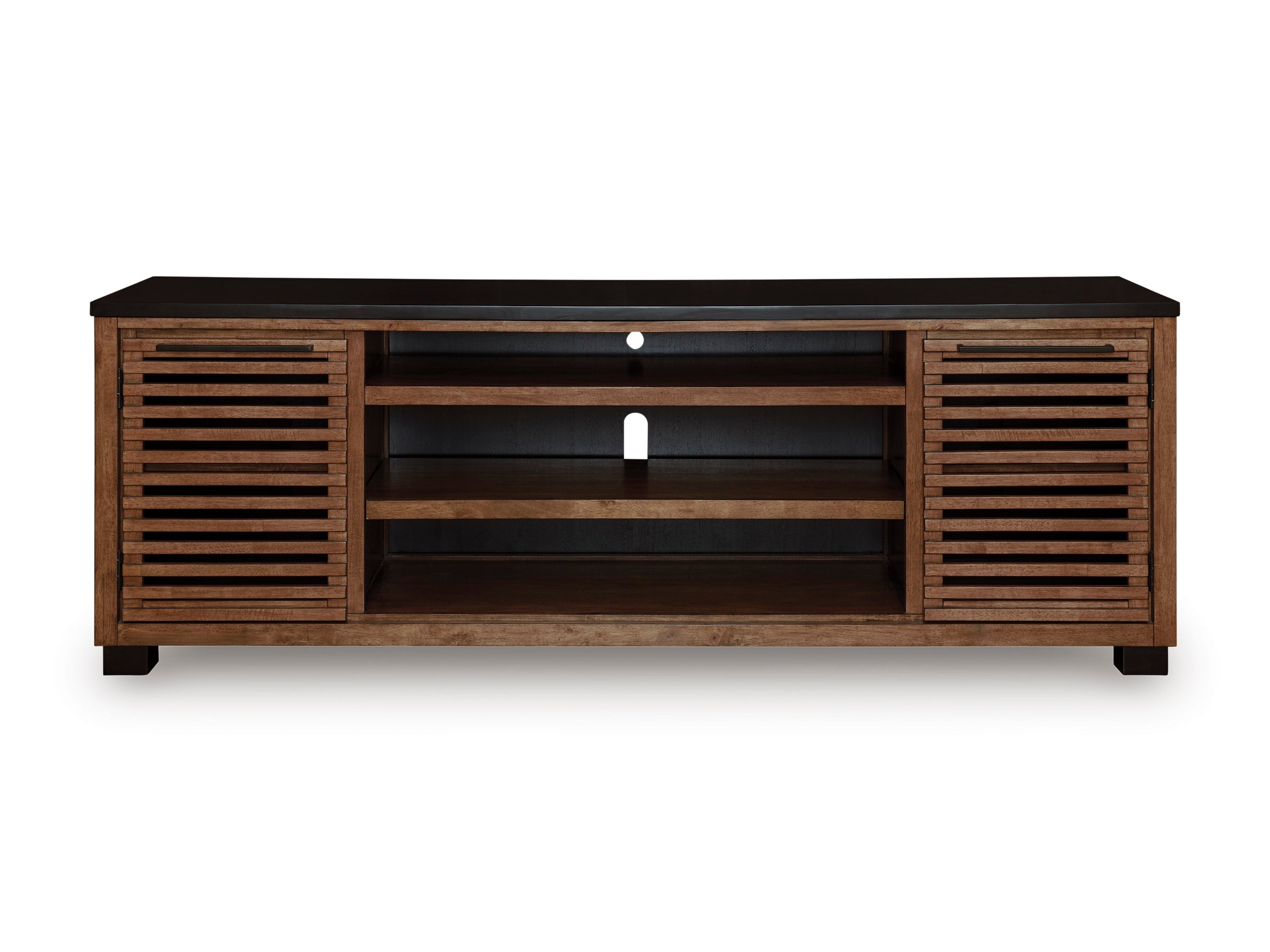 Kallari Warm Brown/Black XL TV Stand w/Fireplace Option