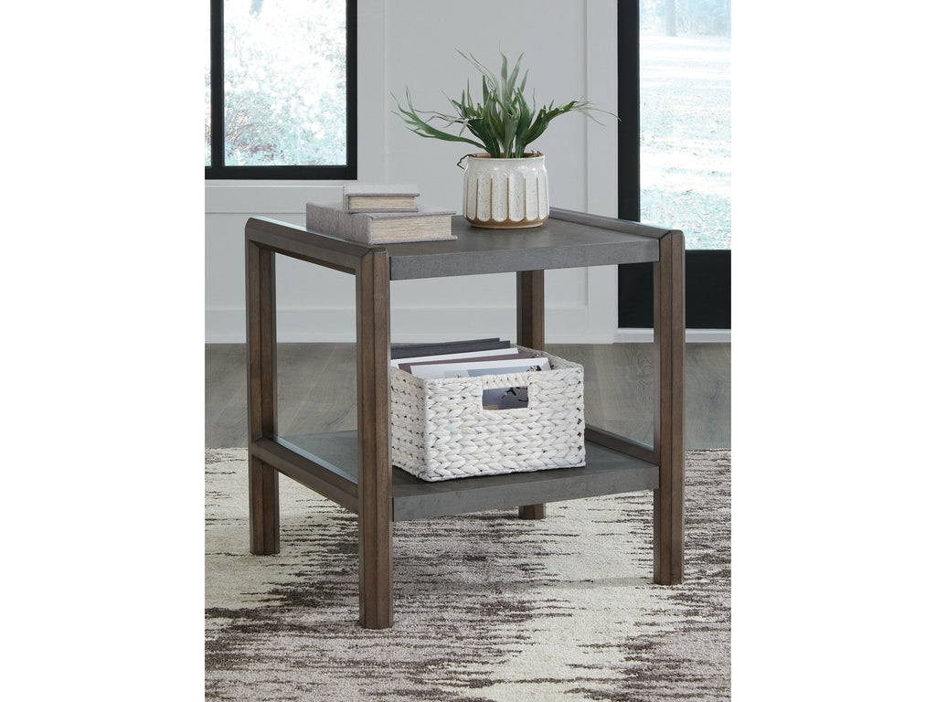 Kallenny Brown/Gray Rectangular End Table