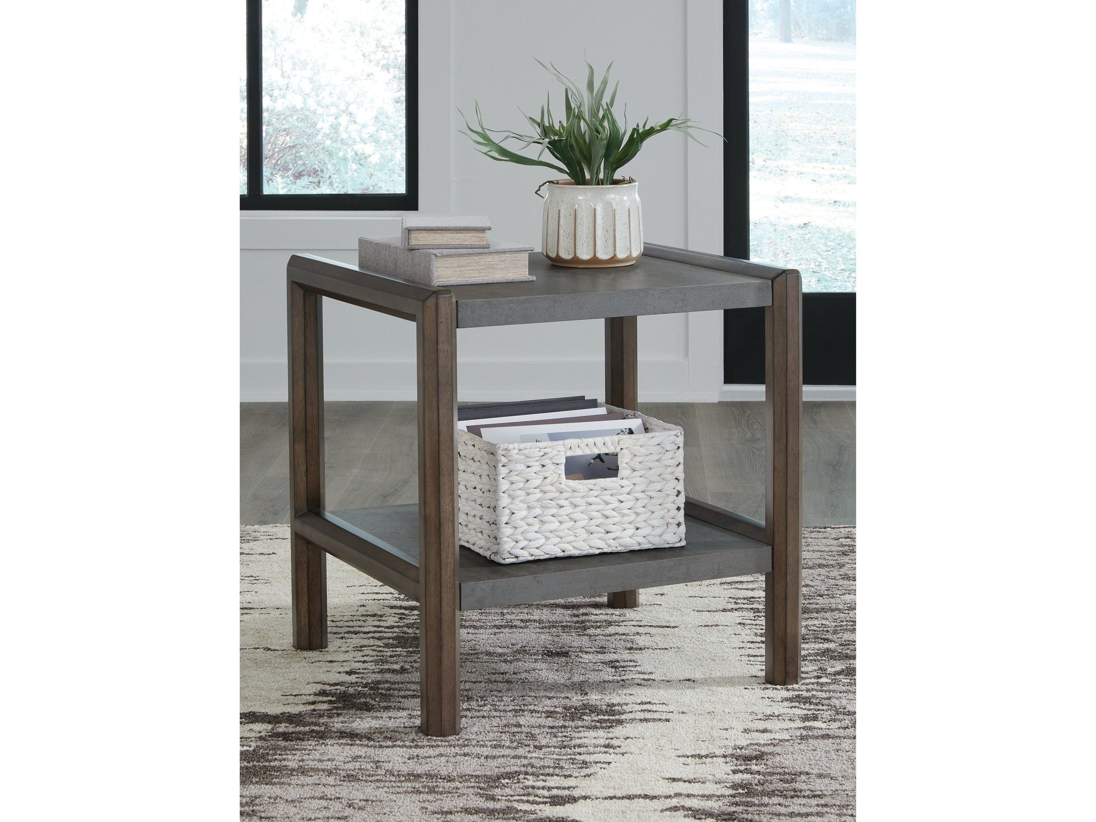 Kallenny Brown/Gray Rectangular End Table