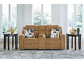 Kanlow Honey Reclining Loveseat w/Console