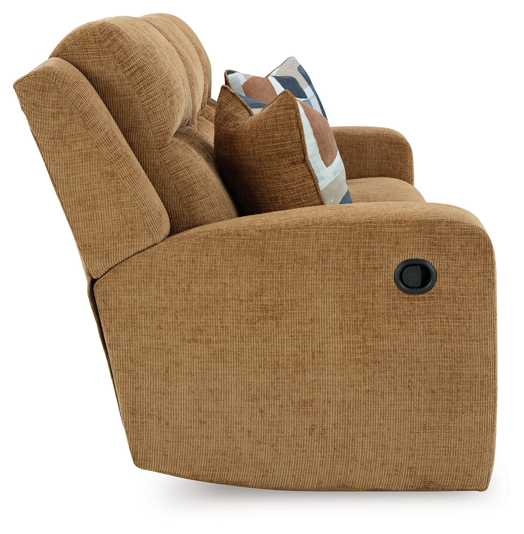 Kanlow Honey Reclining Sofa and Loveseat
