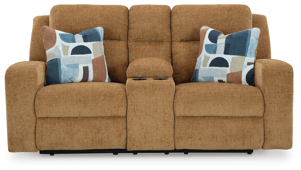 Kanlow Honey Reclining Sofa and Loveseat