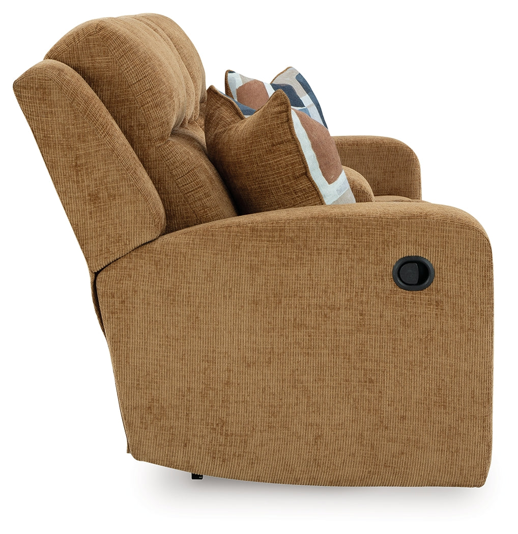 Kanlow Honey Reclining Sofa and Loveseat