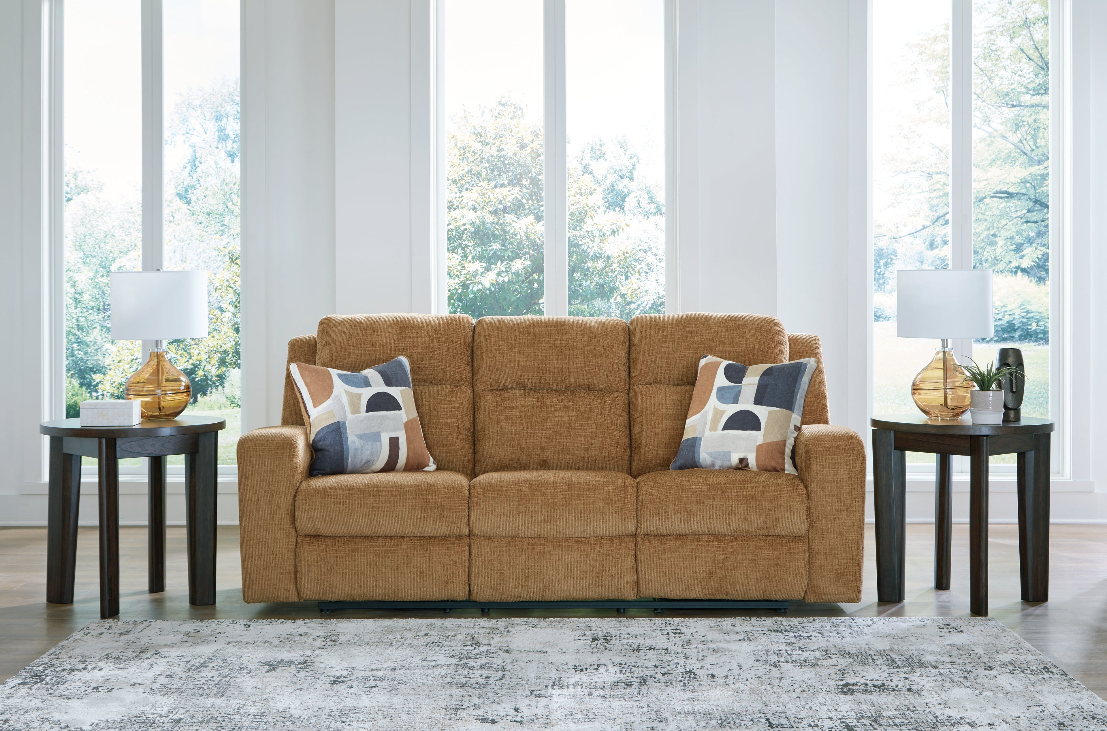Kanlow Honey Reclining Sofa and Loveseat