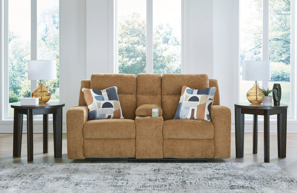 Kanlow Honey Reclining Sofa and Loveseat