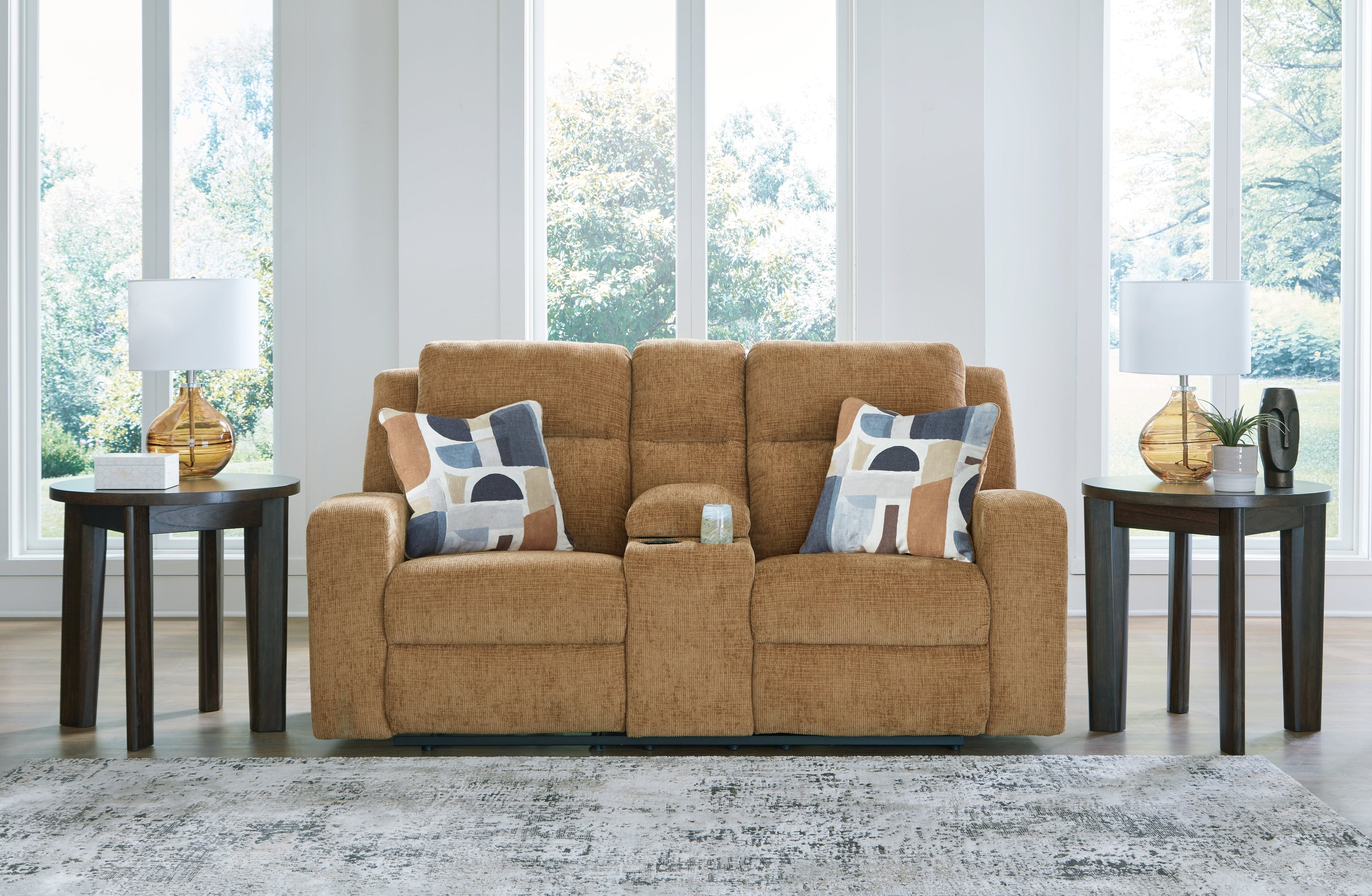 Kanlow Honey Reclining Sofa and Loveseat