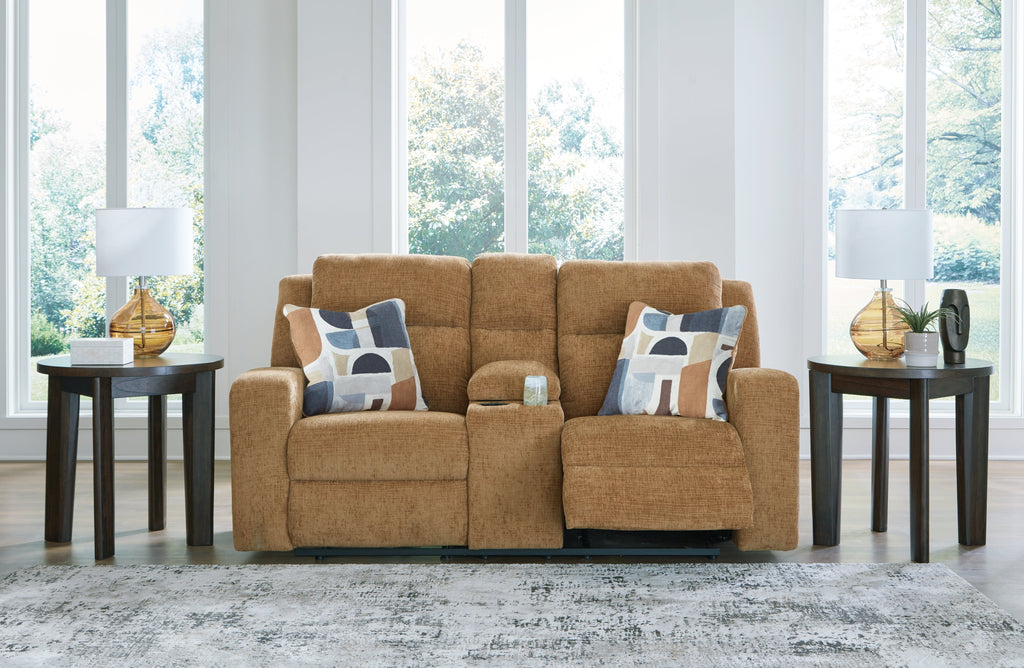 Kanlow Honey Reclining Sofa and Loveseat