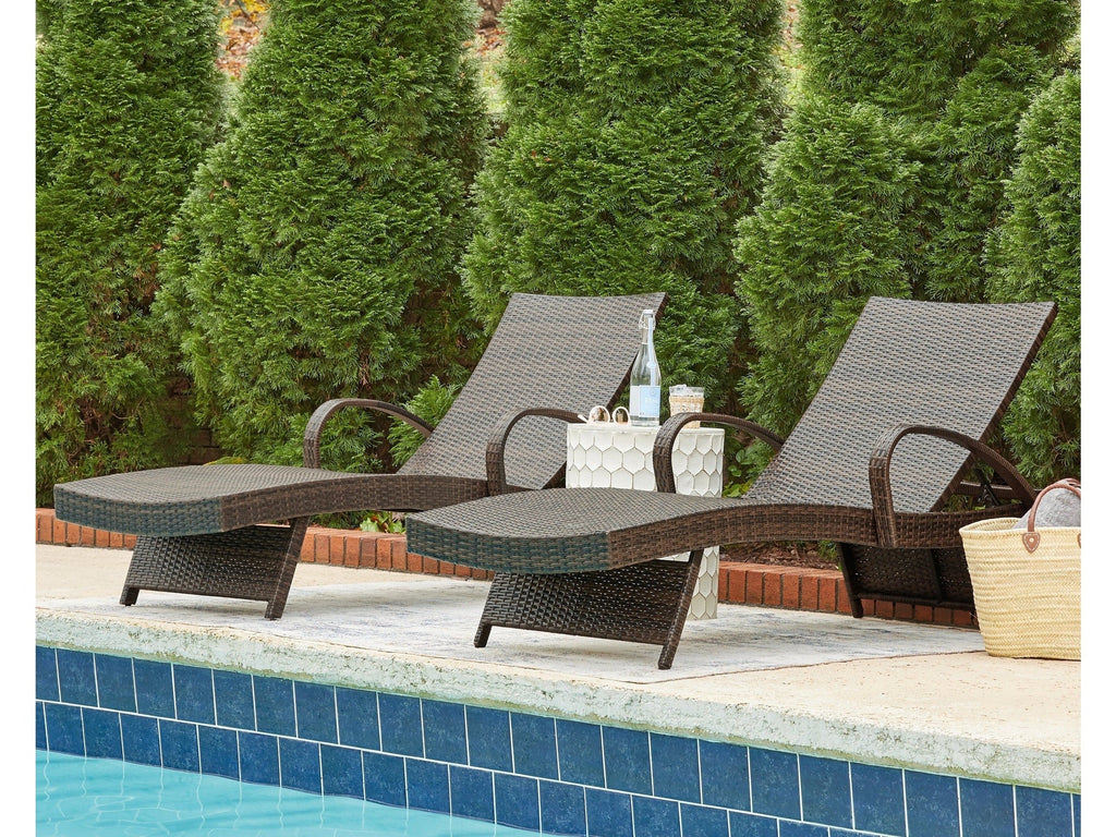 Kantana Brown Chaise Lounge (Set of 2)