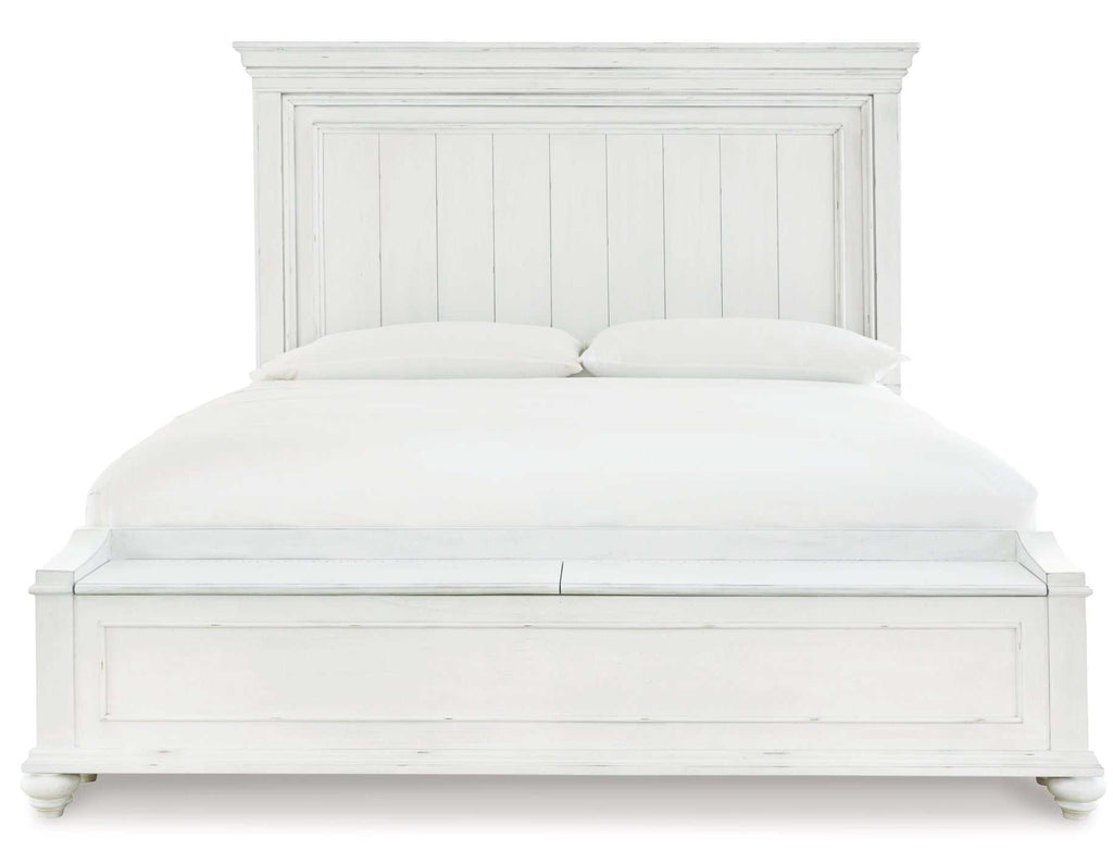 Kanwyn California King Panel Bed w/ Storage Bench