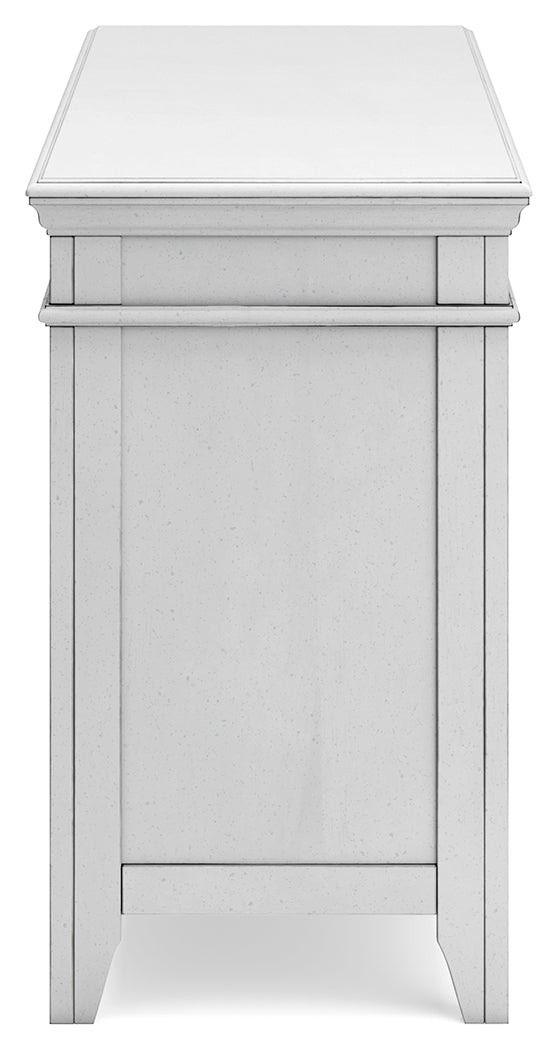 Kanwyn Whitewash Credenza w/ Open Storage