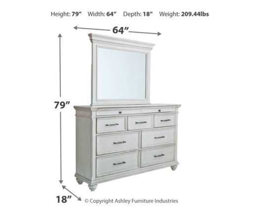 Kanwyn Whitewash Dresser & Mirror