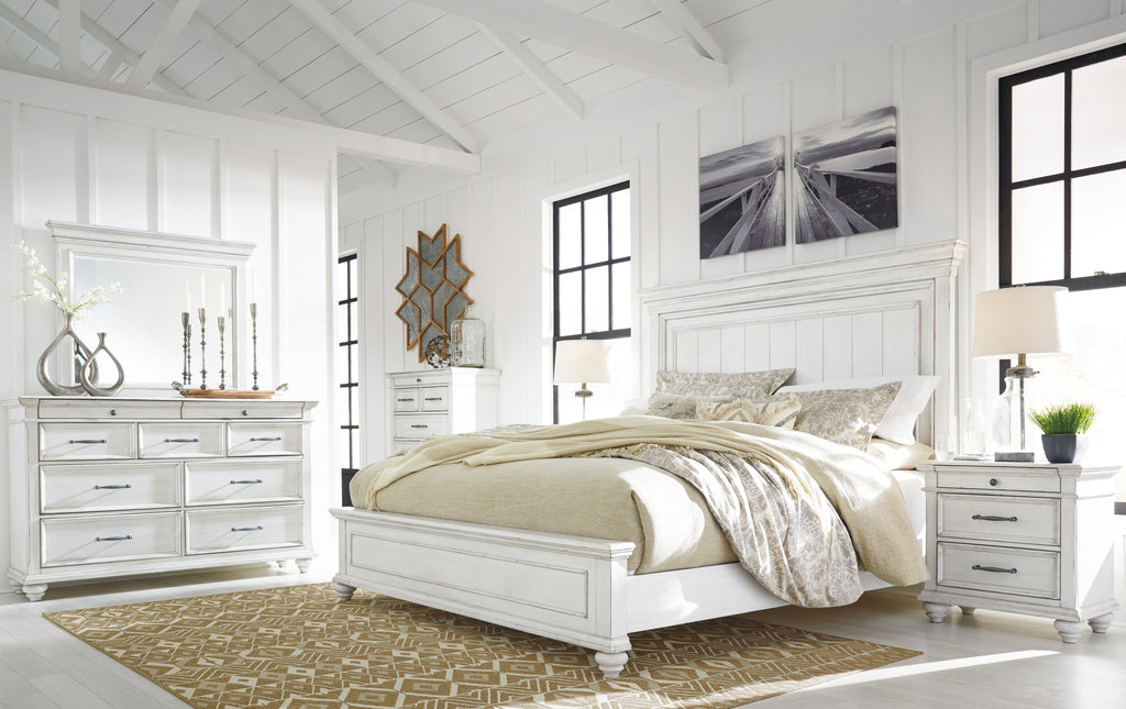 Kanwyn Whitewash King Panel Bed