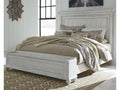 Kanwyn Whitewash King Panel Bed w/ Storage Bench