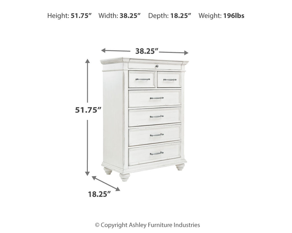 Kanwyn Whitewash King Panel Bedroom Set