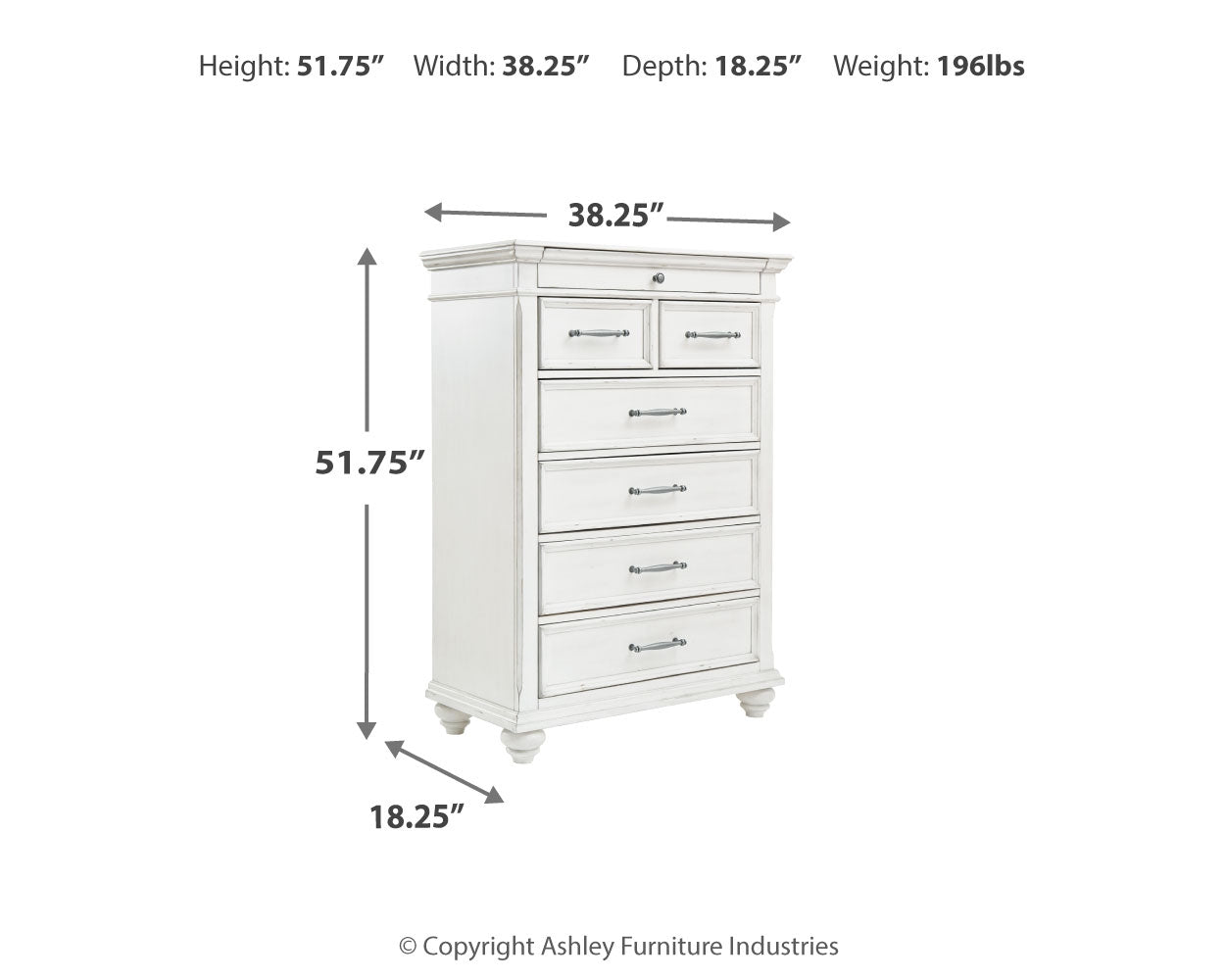Kanwyn Whitewash King Panel Bedroom Set
