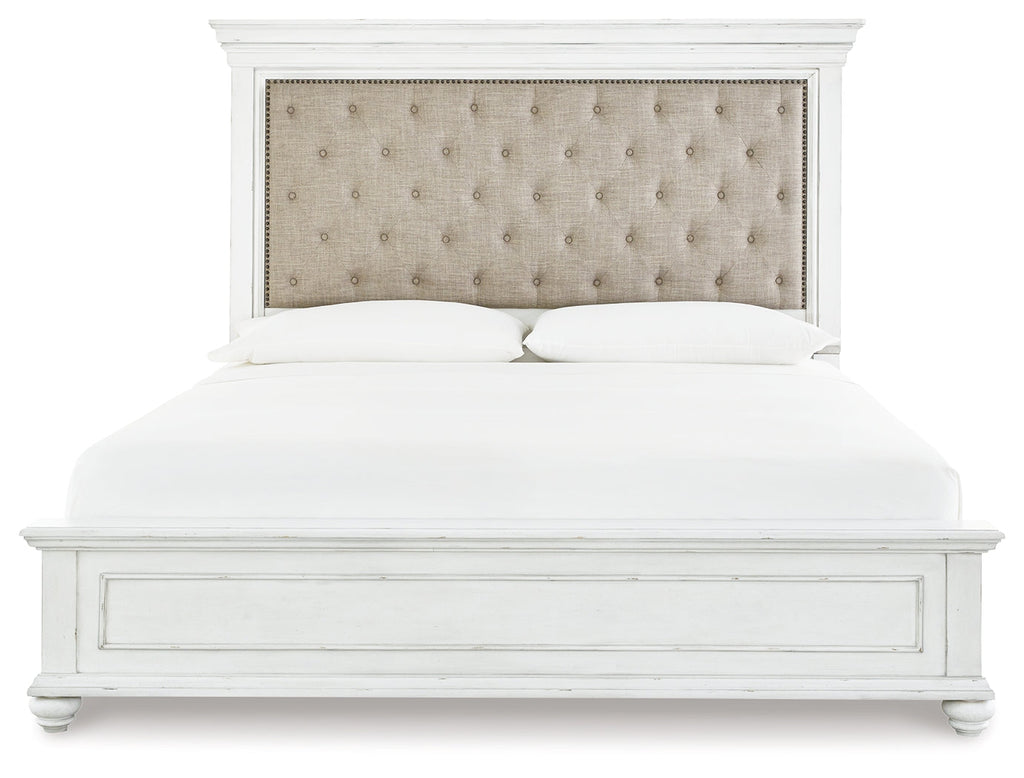 Kanwyn Whitewash King Panel Bedroom Set